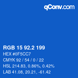 カラーコード: RGB 15 92.2 199 | qconv.com