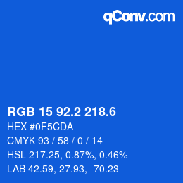 カラーコード: RGB 15 92.2 218.6 | qconv.com