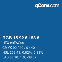 カラーコード: RGB 15 92.6 153.6 | qconv.com
