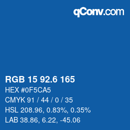 カラーコード: RGB 15 92.6 165 | qconv.com