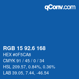 カラーコード: RGB 15 92.6 168 | qconv.com