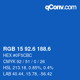 カラーコード: RGB 15 92.6 188.6 | qconv.com