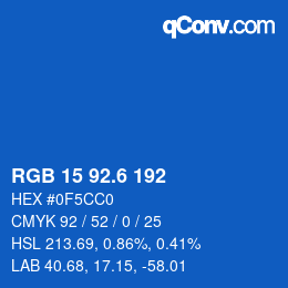 カラーコード: RGB 15 92.6 192 | qconv.com