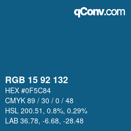 カラーコード: RGB 15 92 132 | qconv.com