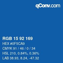 颜色代码: RGB 15 92 169 | qconv.com