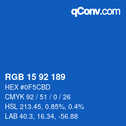 カラーコード: RGB 15 92 189 | qconv.com