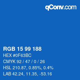 Color code: RGB 15 99 188 | qconv.com