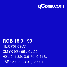Color code: RGB 15 9 199 | qconv.com