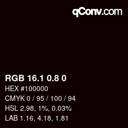 Color code: RGB 16.1 0.8 0 | qconv.com