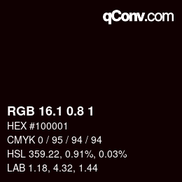 Color code: RGB 16.1 0.8 1 | qconv.com