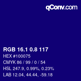 カラーコード: RGB 16.1 0.8 117 | qconv.com
