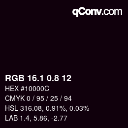 Farbcode: RGB 16.1 0.8 12 | qconv.com