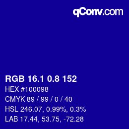 カラーコード: RGB 16.1 0.8 152 | qconv.com