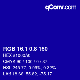 カラーコード: RGB 16.1 0.8 160 | qconv.com