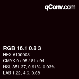 Color code: RGB 16.1 0.8 3 | qconv.com