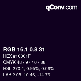 Color code: RGB 16.1 0.8 31 | qconv.com