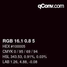 Color code: RGB 16.1 0.8 5 | qconv.com