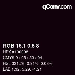 Farbcode: RGB 16.1 0.8 8 | qconv.com