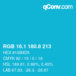 カラーコード: RGB 16.1 180.8 213 | qconv.com