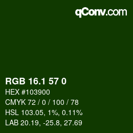 カラーコード: RGB 16.1 57 0 | qconv.com