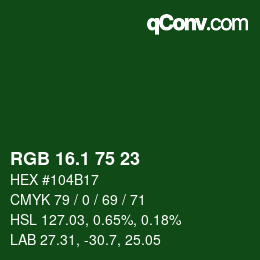 カラーコード: RGB 16.1 75 23 | qconv.com