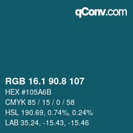 Color code: RGB 16.1 90.8 107 | qconv.com