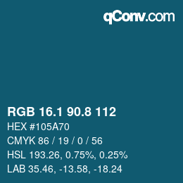 Color code: RGB 16.1 90.8 112 | qconv.com