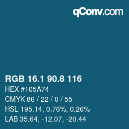 Color code: RGB 16.1 90.8 116 | qconv.com