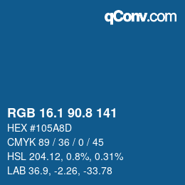 カラーコード: RGB 16.1 90.8 141 | qconv.com