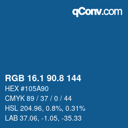 Color code: RGB 16.1 90.8 144 | qconv.com