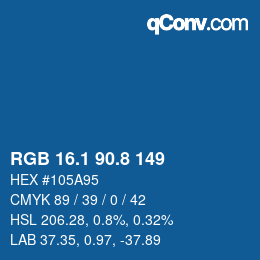 Color code: RGB 16.1 90.8 149 | qconv.com