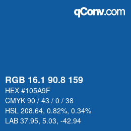 Color code: RGB 16.1 90.8 159 | qconv.com