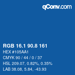 カラーコード: RGB 16.1 90.8 161 | qconv.com