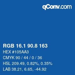 カラーコード: RGB 16.1 90.8 163 | qconv.com