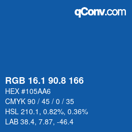 カラーコード: RGB 16.1 90.8 166 | qconv.com