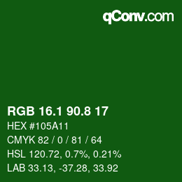 カラーコード: RGB 16.1 90.8 17 | qconv.com