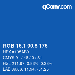 Color code: RGB 16.1 90.8 176 | qconv.com