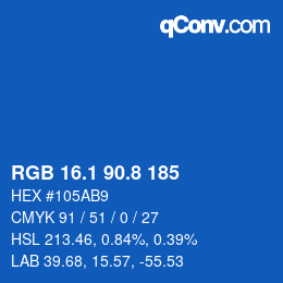 カラーコード: RGB 16.1 90.8 185 | qconv.com