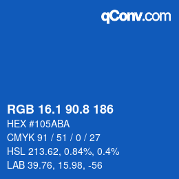 カラーコード: RGB 16.1 90.8 186 | qconv.com