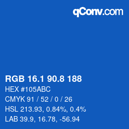 Color code: RGB 16.1 90.8 188 | qconv.com
