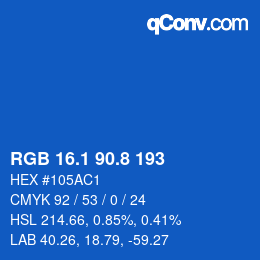 Color code: RGB 16.1 90.8 193 | qconv.com