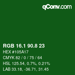 カラーコード: RGB 16.1 90.8 23 | qconv.com