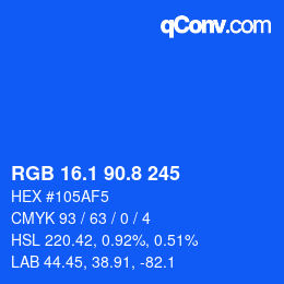 カラーコード: RGB 16.1 90.8 245 | qconv.com