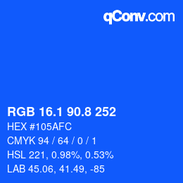 カラーコード: RGB 16.1 90.8 252 | qconv.com