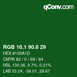 カラーコード: RGB 16.1 90.8 29 | qconv.com