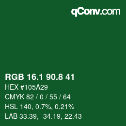 カラーコード: RGB 16.1 90.8 41 | qconv.com