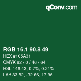 Color code: RGB 16.1 90.8 49 | qconv.com