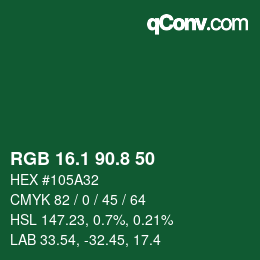 カラーコード: RGB 16.1 90.8 50 | qconv.com