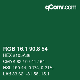 Color code: RGB 16.1 90.8 54 | qconv.com
