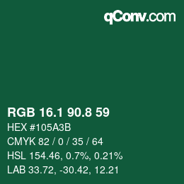 Farbcode: RGB 16.1 90.8 59 | qconv.com